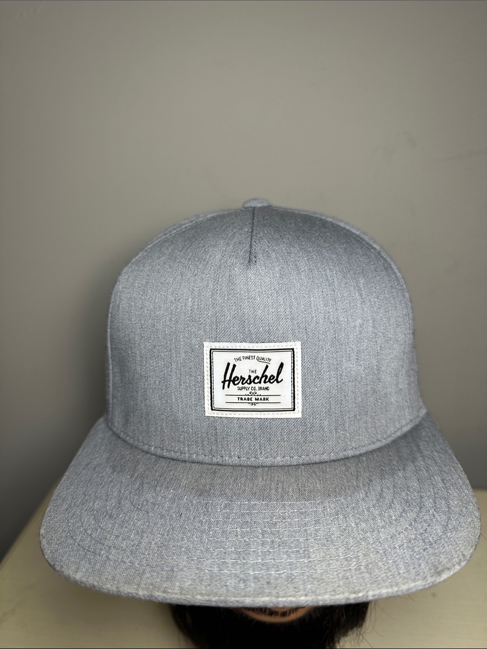 Herschel Supply Company Light Gray Snapback Hat with Logo Patch